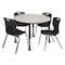 Regency Tables > Height Adjustable > Round Mobile Table & Chair Sets, 48 W, 48 L, 23-34 H, Maple TB48RNDPLAPCBK40BK - alternate 1